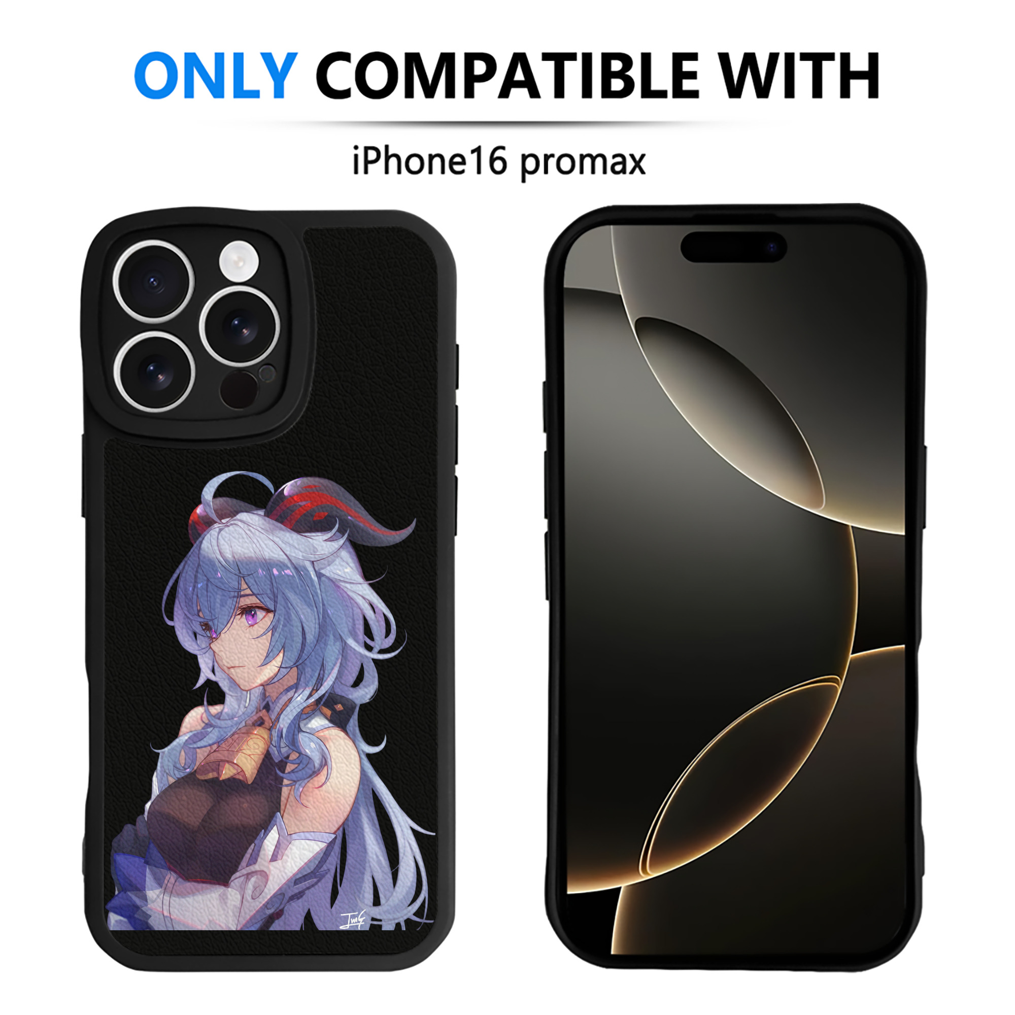 げんし神 甘雨 かんう genshin Ganyu 【iPhone 16シリーズ対応】シリコンスマホケース（レザー調） 材質：シリコン